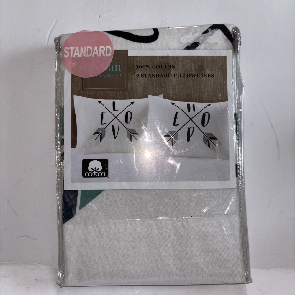 Urban Domain Love Hope 2 Standard Pillowcases NEW